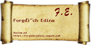 Forgách Edina névjegykártya